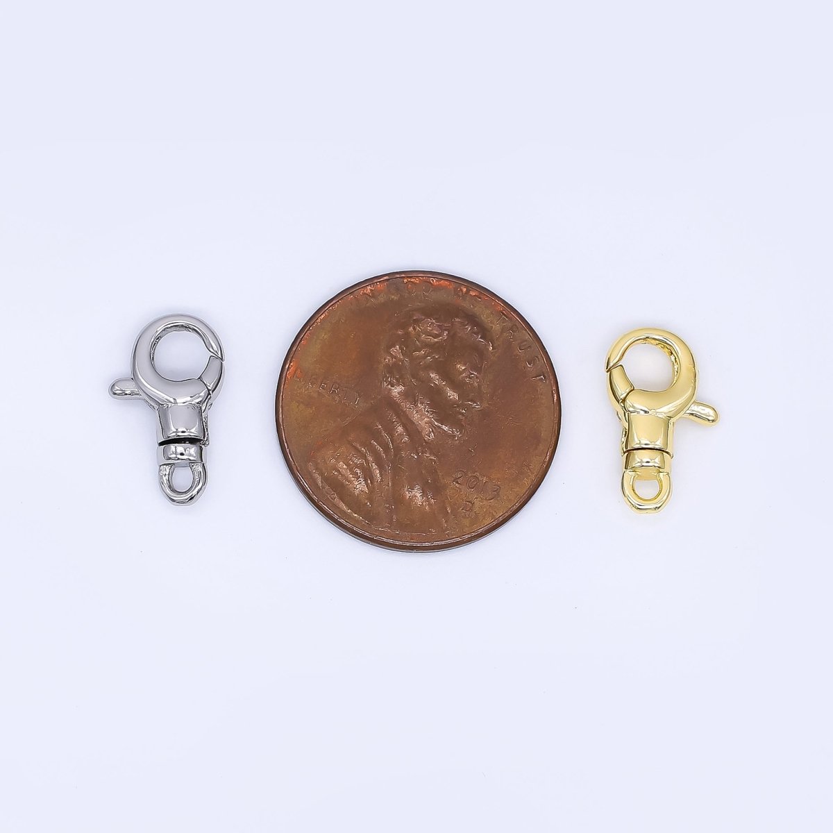 24K Gold Filled 13mm Lobster Clasps Minimalist Closure Finding in Gold & Silver | Z1157 - DLUXCA