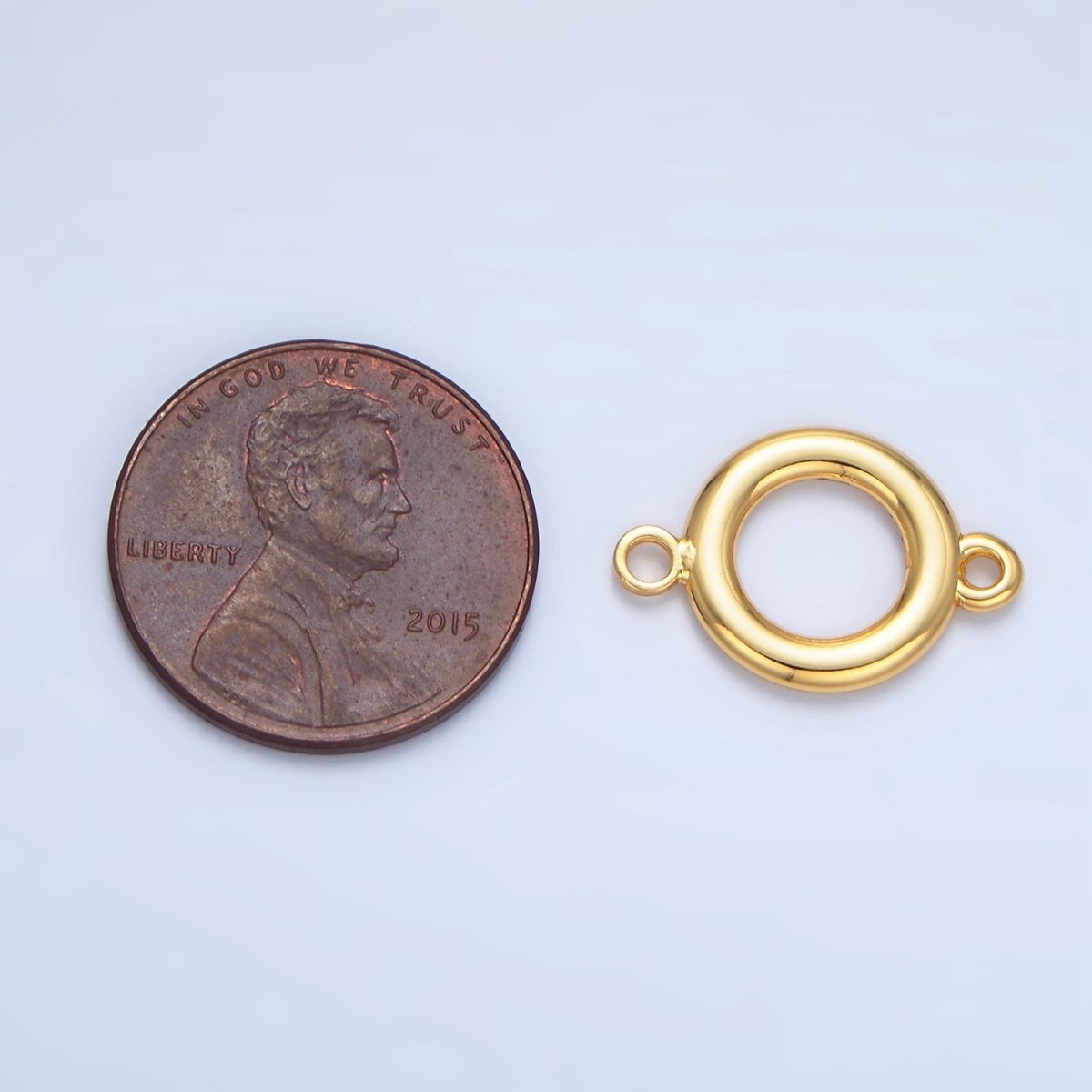 24K Gold Filled 13mm Minimalist Round Connector | F614 - DLUXCA