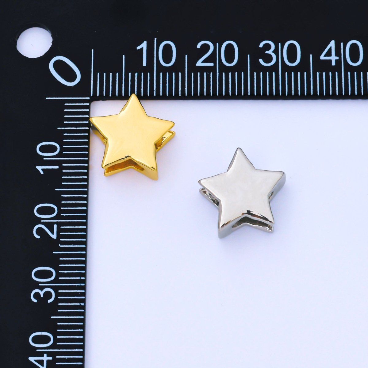 24K Gold Filled 13mm Personalized Cord Chubby Star Bead Spacer | B852 - DLUXCA