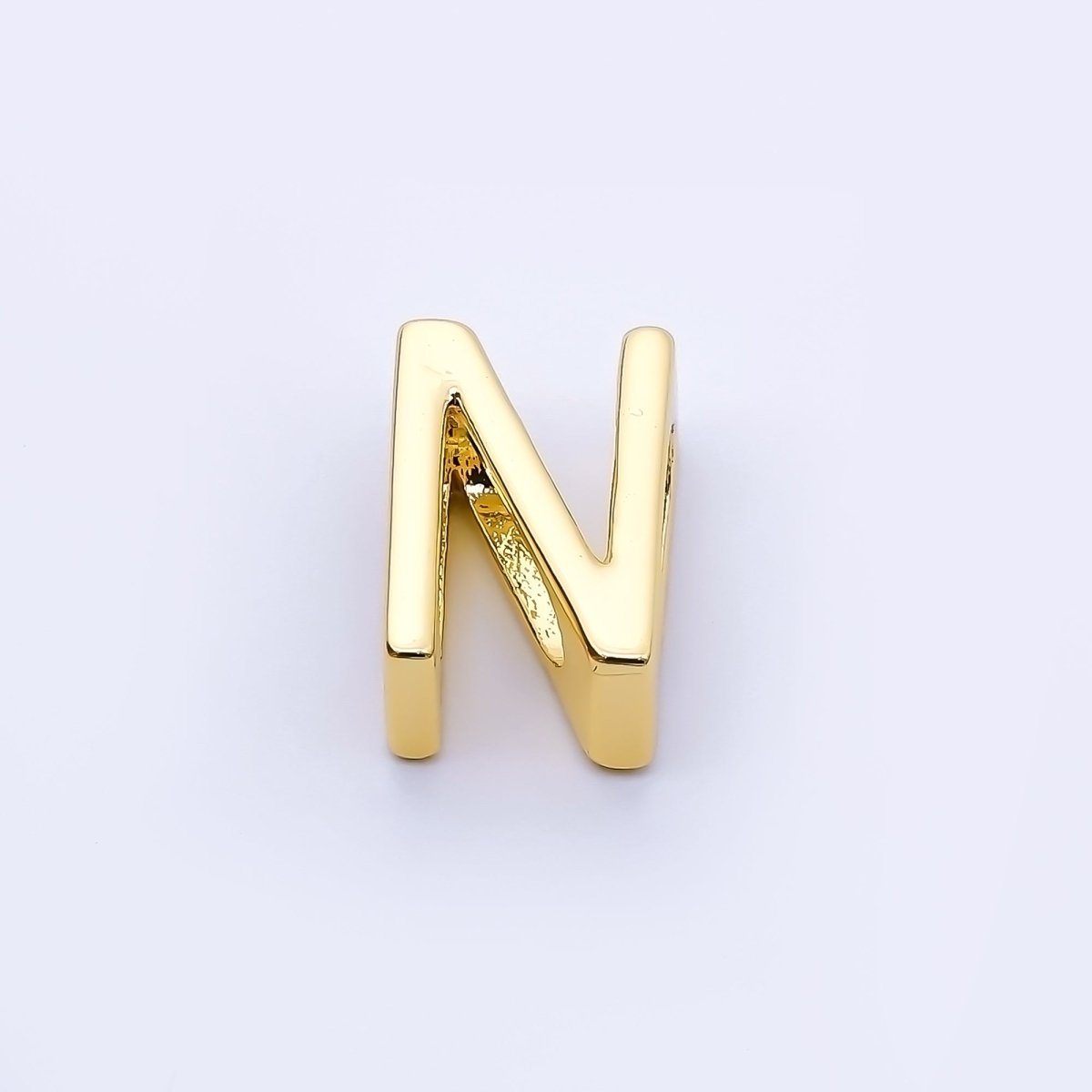 24K Gold Filled 13mm Personalized Minimalist Initial Letter Alphabet Bead | AF131 - AF143 - DLUXCA