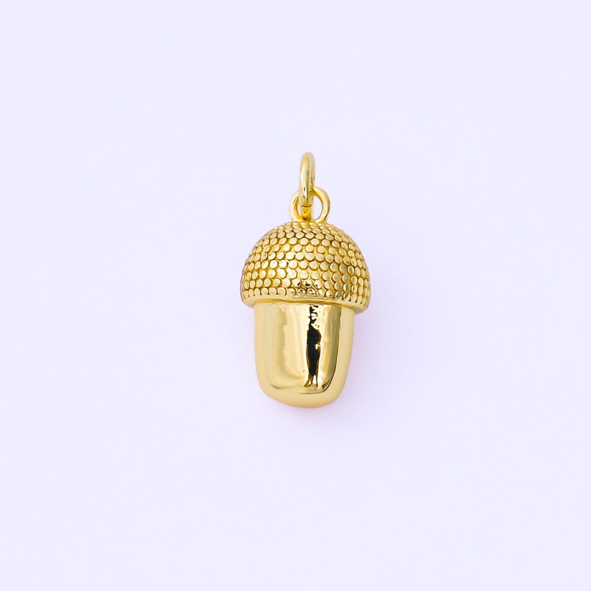 24K Gold Filled 14.3mm Acorn Nut Textured Multidimensional 3D Charm | AF1290 - DLUXCA