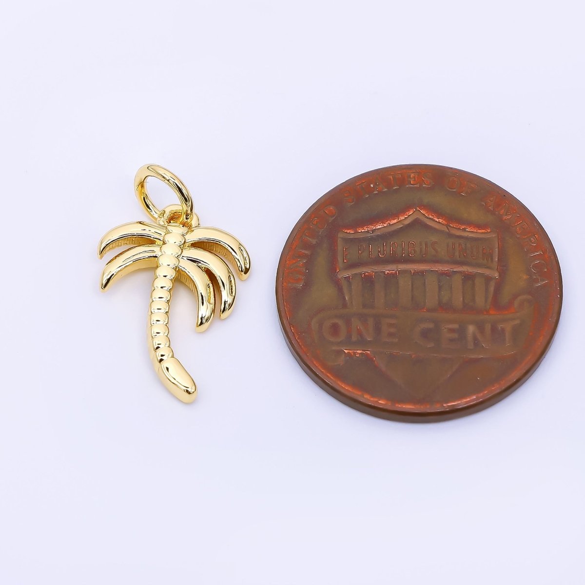 24K Gold Filled 14mm Coconut Tree Charm | AF - 537 - DLUXCA