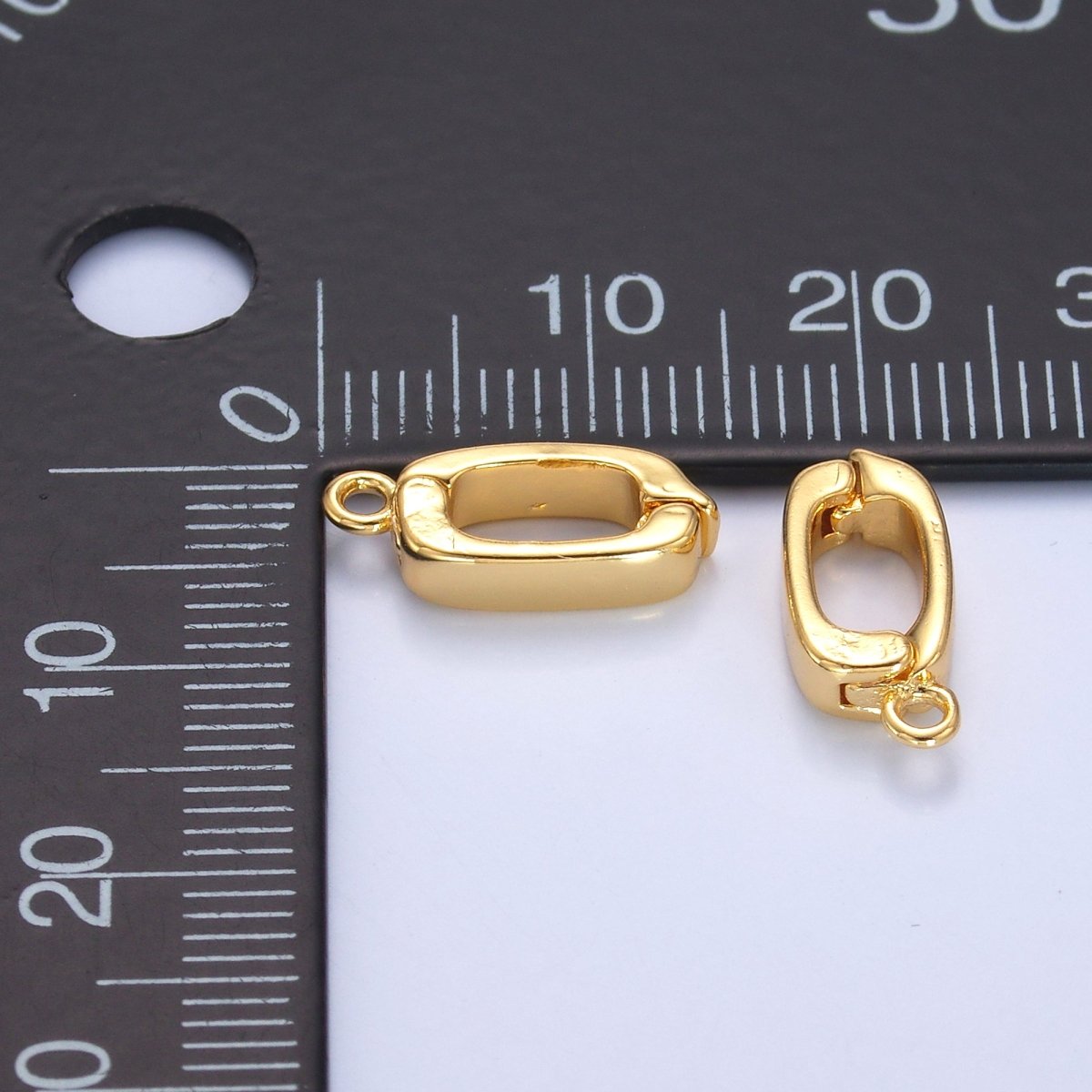 24K Gold Filled 14mm Hinged Rectangular Bail Pendant Spacer Holder | Z1320 - DLUXCA