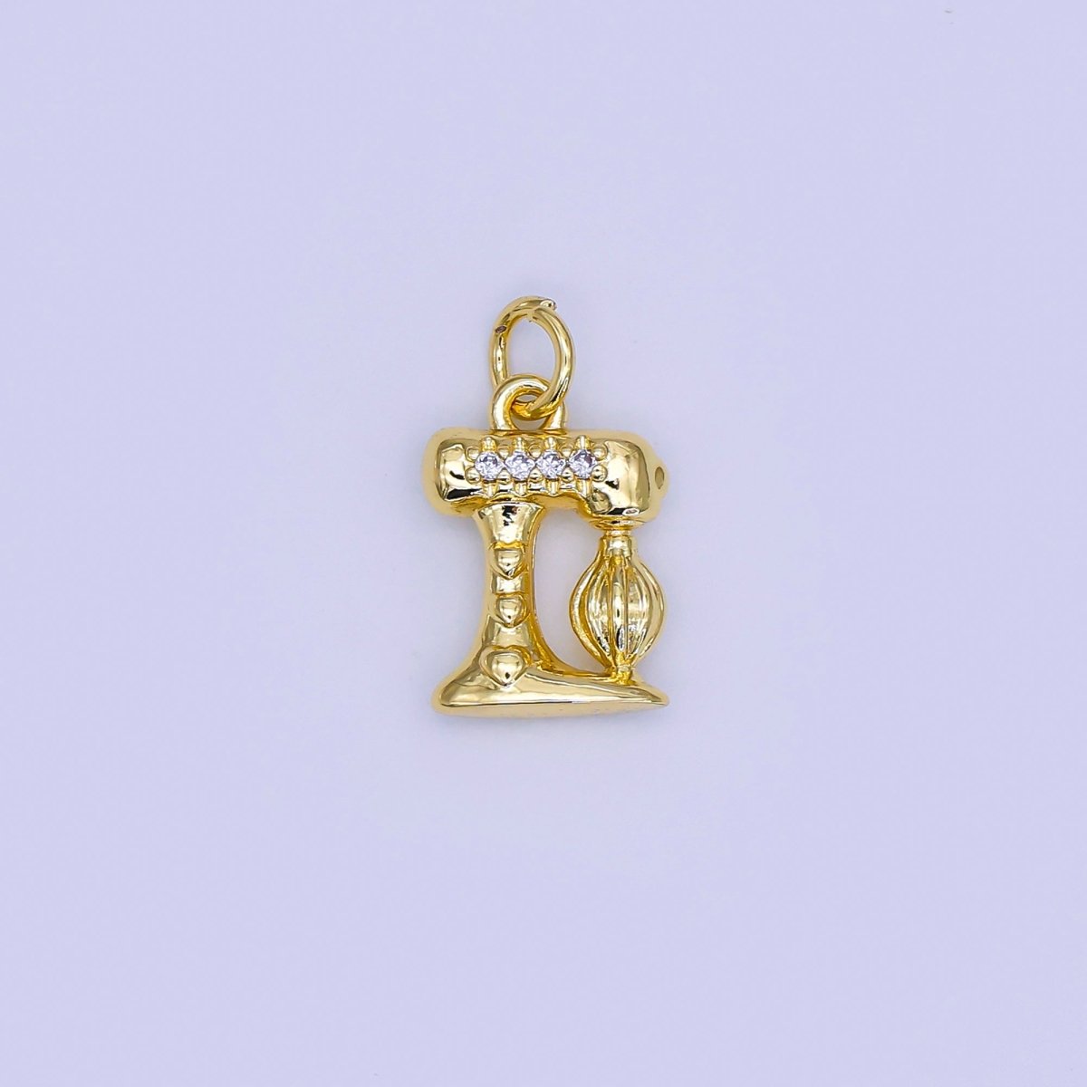 24K Gold Filled 14mm Micro Paved CZ Kitchen Mixer Charm | AJ316 - DLUXCA
