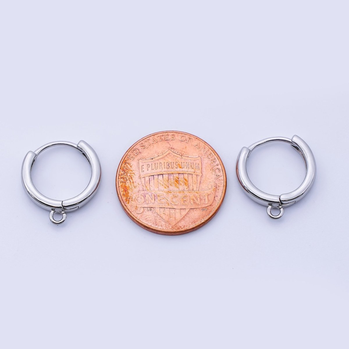 24K Gold Filled 14mm Minimalist Drop Huggie Findings in Gold & Silver | Z1514 Z1515 - DLUXCA