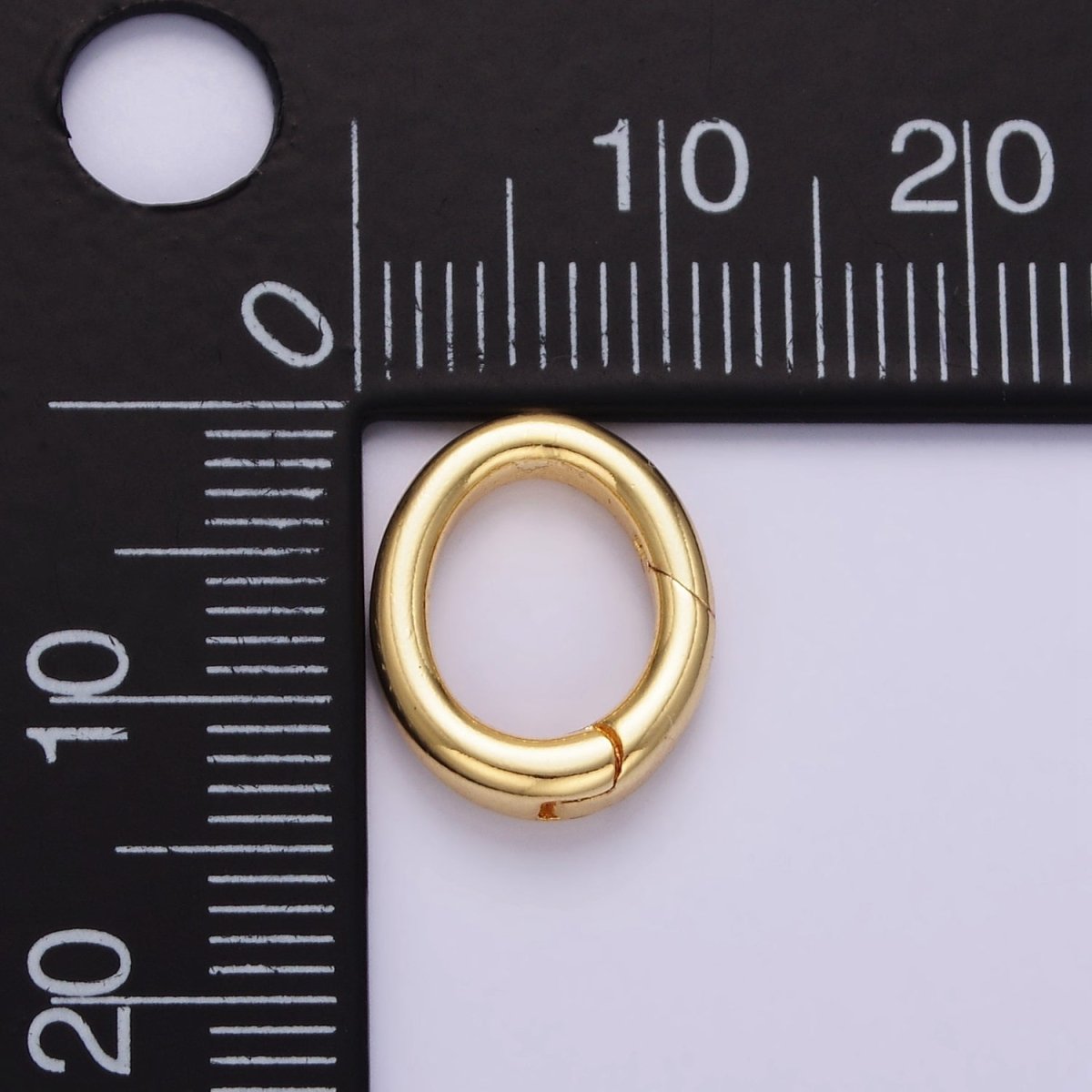 24K Gold Filled 14mm Oval Push Spring Gate Findings in Gold & Silver | Z798 - DLUXCA