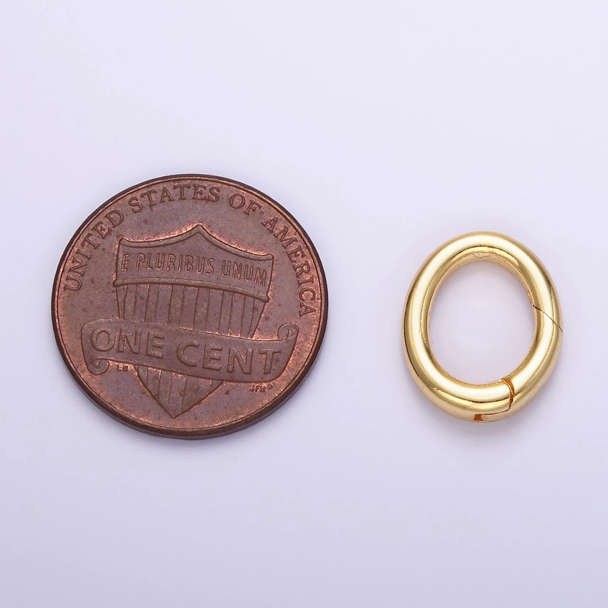 24K Gold Filled 14mm Oval Push Spring Gate Findings in Gold & Silver | Z798 - DLUXCA