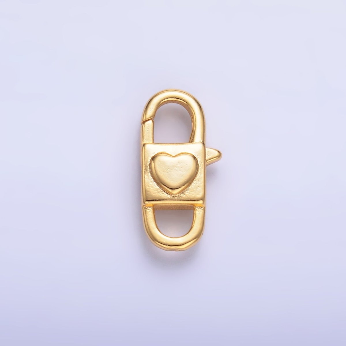 24K Gold Filled 15.5mm, 12.5mm Heart Oblong Lobster Clasps Closure Findings in Gold & Silver | Z1081 Z1082 - DLUXCA