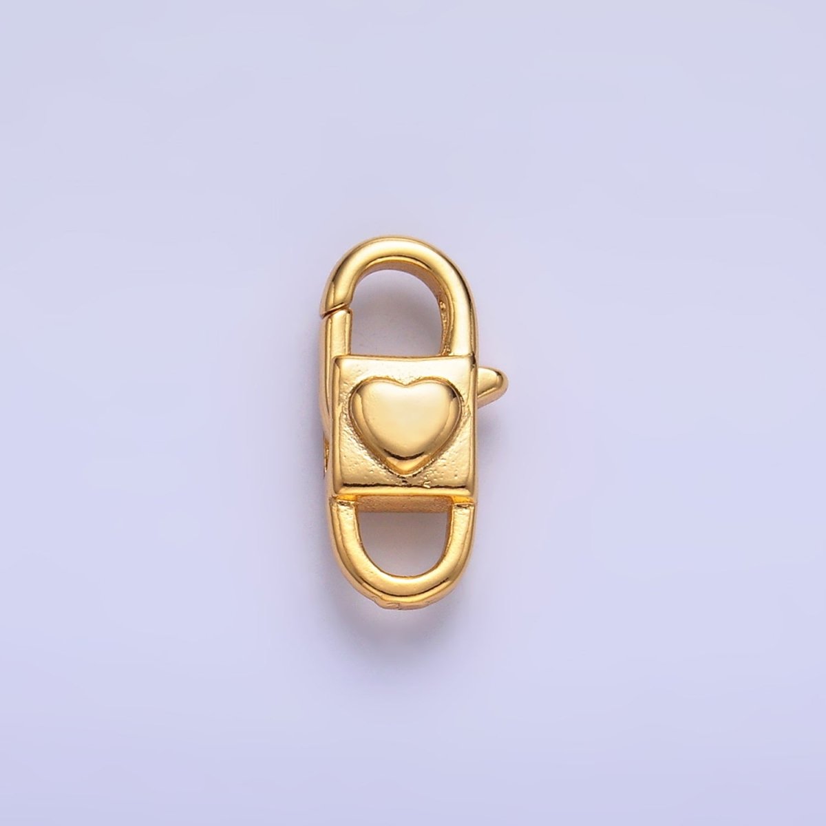 24K Gold Filled 15.5mm, 12.5mm Heart Oblong Lobster Clasps Closure Findings in Gold & Silver | Z1081 Z1082 - DLUXCA