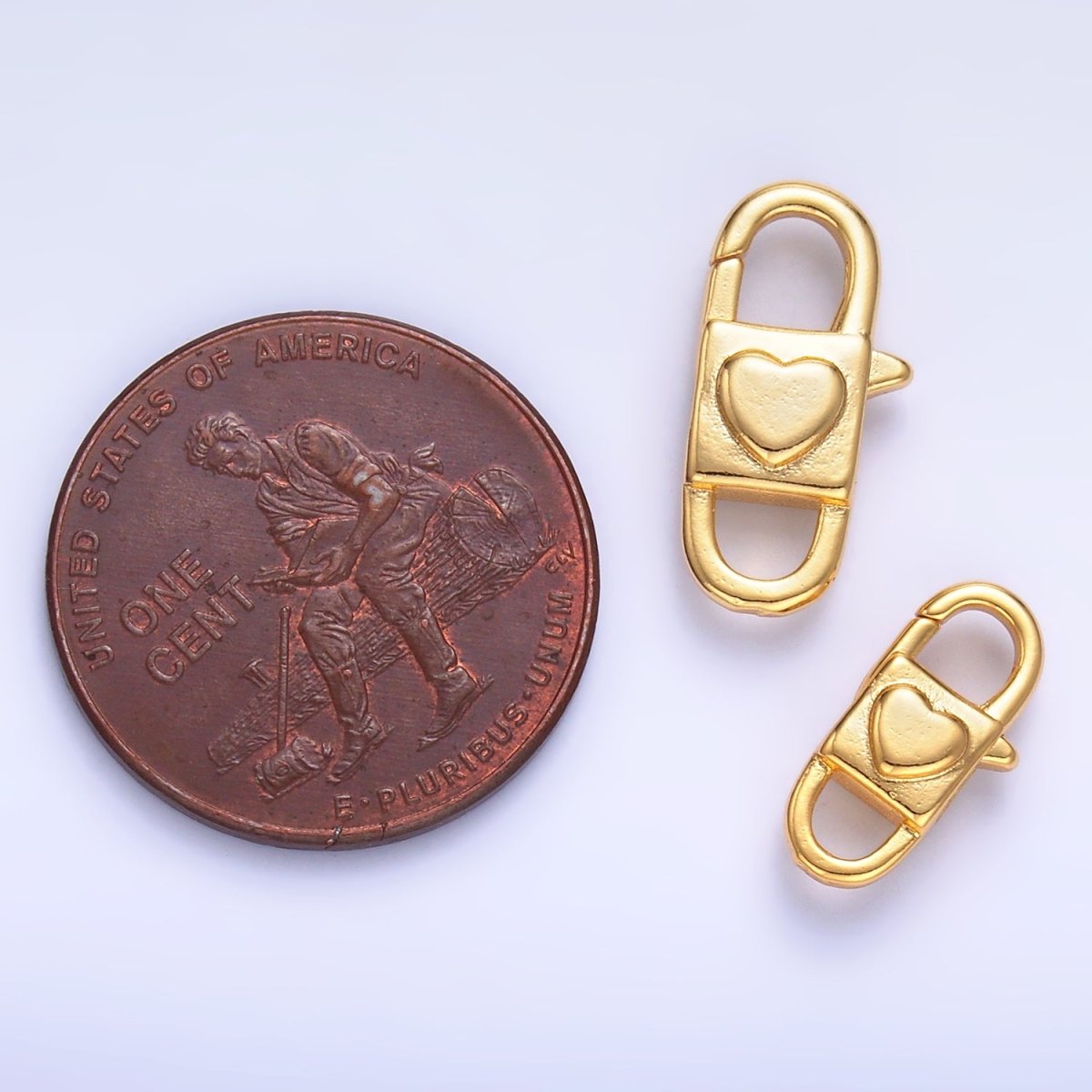 24K Gold Filled 15.5mm, 12.5mm Heart Oblong Lobster Clasps Closure Findings in Gold & Silver | Z1081 Z1082 - DLUXCA