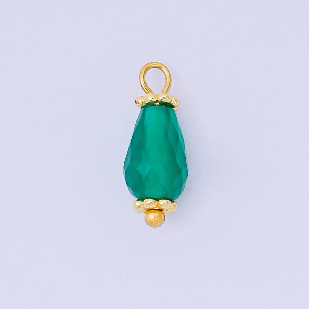 24K Gold Filled 15.5mm Acrylic Art Pastel Paradise Teardrop Charm in Pink, Blue, & Green | AH - 657 AH - 658 - DLUXCA