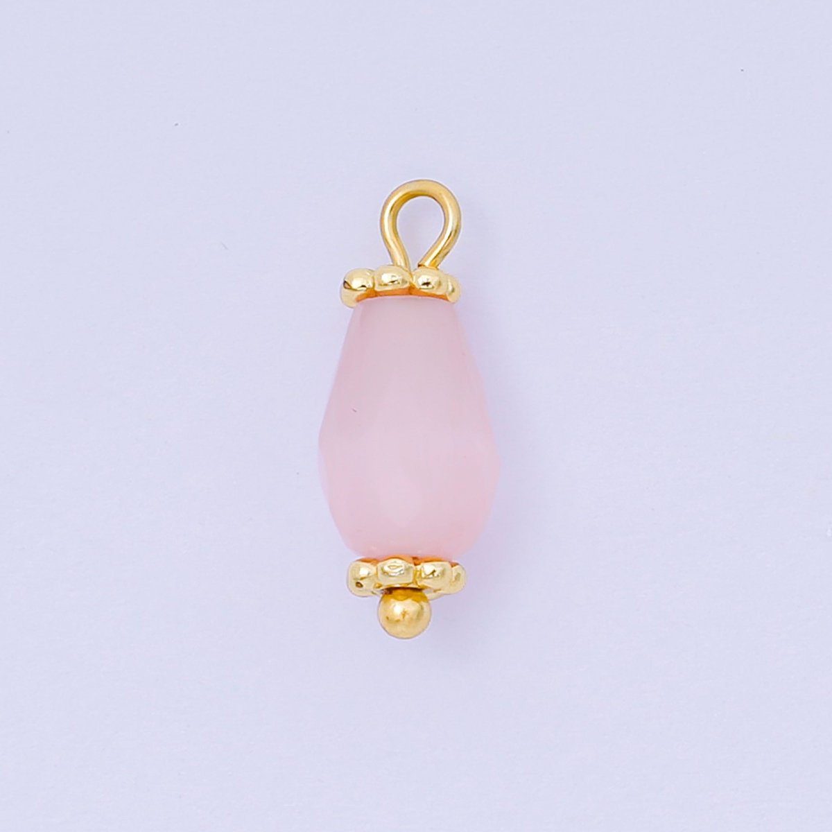 24K Gold Filled 15.5mm Acrylic Art Pastel Paradise Teardrop Charm in Pink, Blue, & Green | AH - 657 AH - 658 - DLUXCA