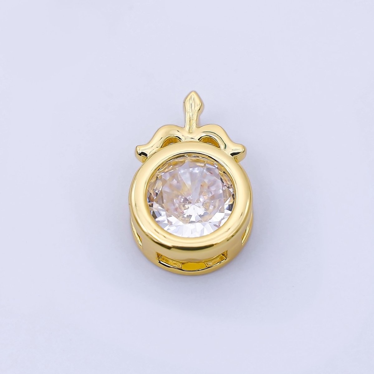 24K Gold Filled 15mm Clear CZ Zodiac Sign Pendant | A1352 - A1357 - DLUXCA