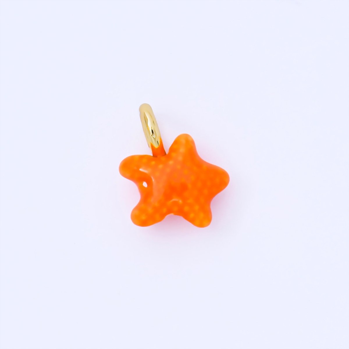 24K Gold Filled 15mm Handmade Ceramic Celestial Star Drop Charm | AF1532 - AF1539 - DLUXCA
