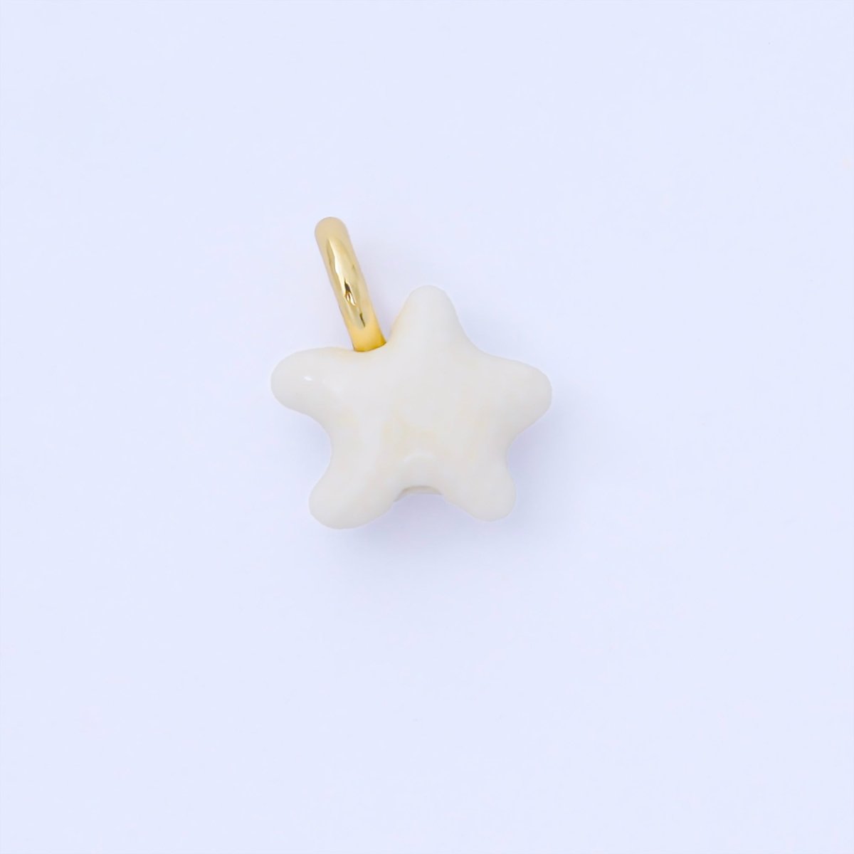 24K Gold Filled 15mm Handmade Ceramic Celestial Star Drop Charm | AF1532 - AF1539 - DLUXCA