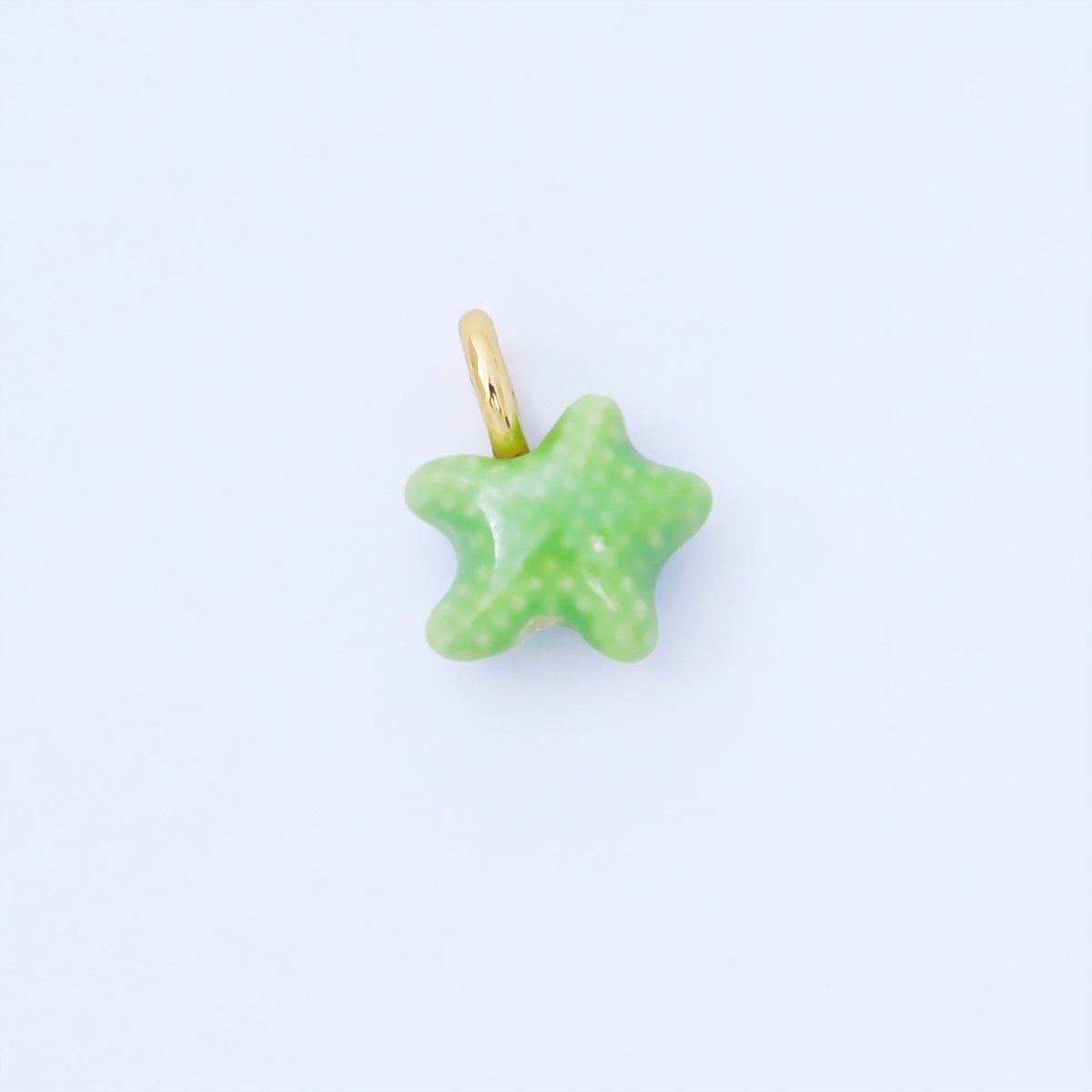24K Gold Filled 15mm Handmade Ceramic Celestial Star Drop Charm | AF1532 - AF1539 - DLUXCA
