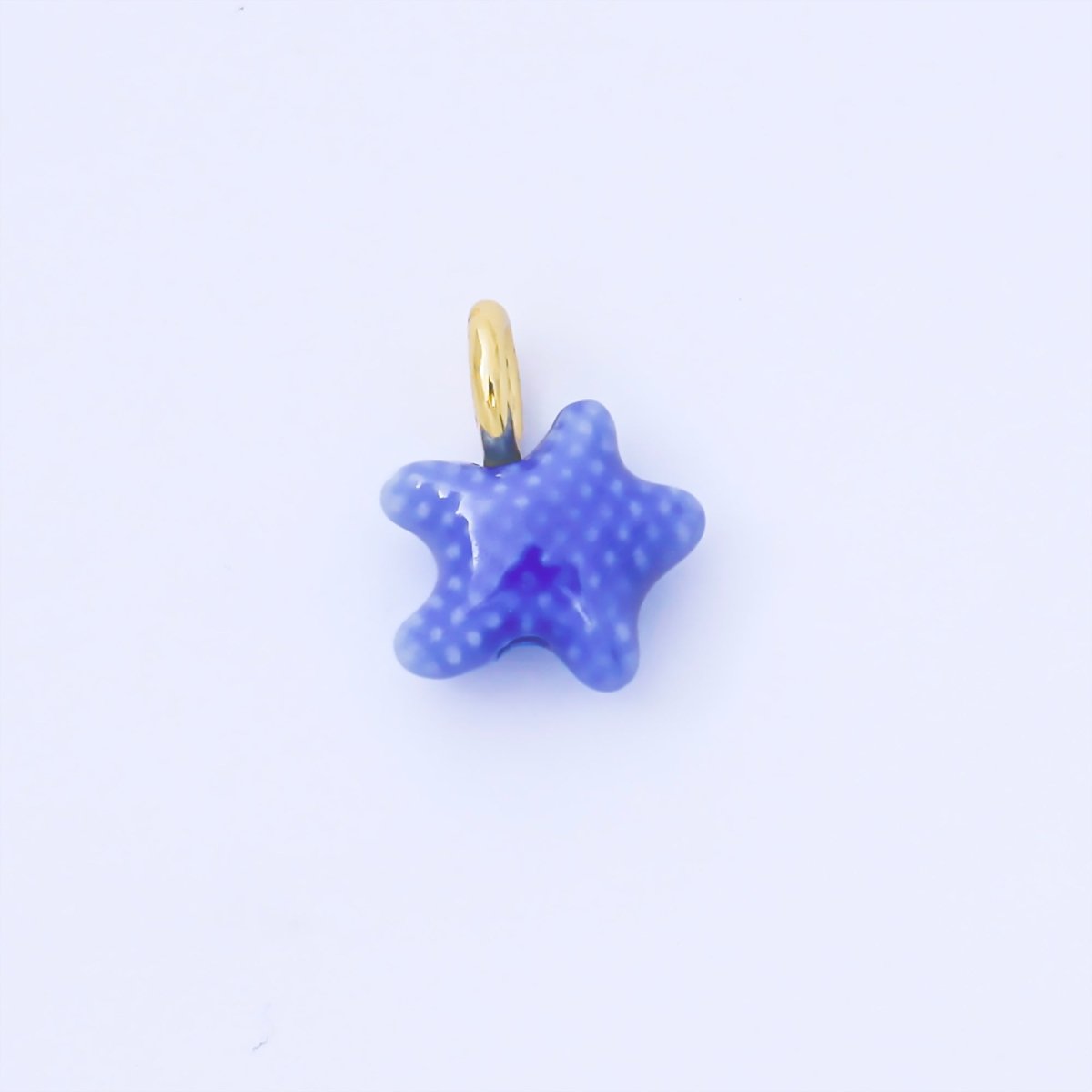 24K Gold Filled 15mm Handmade Ceramic Celestial Star Drop Charm | AF1532 - AF1539 - DLUXCA