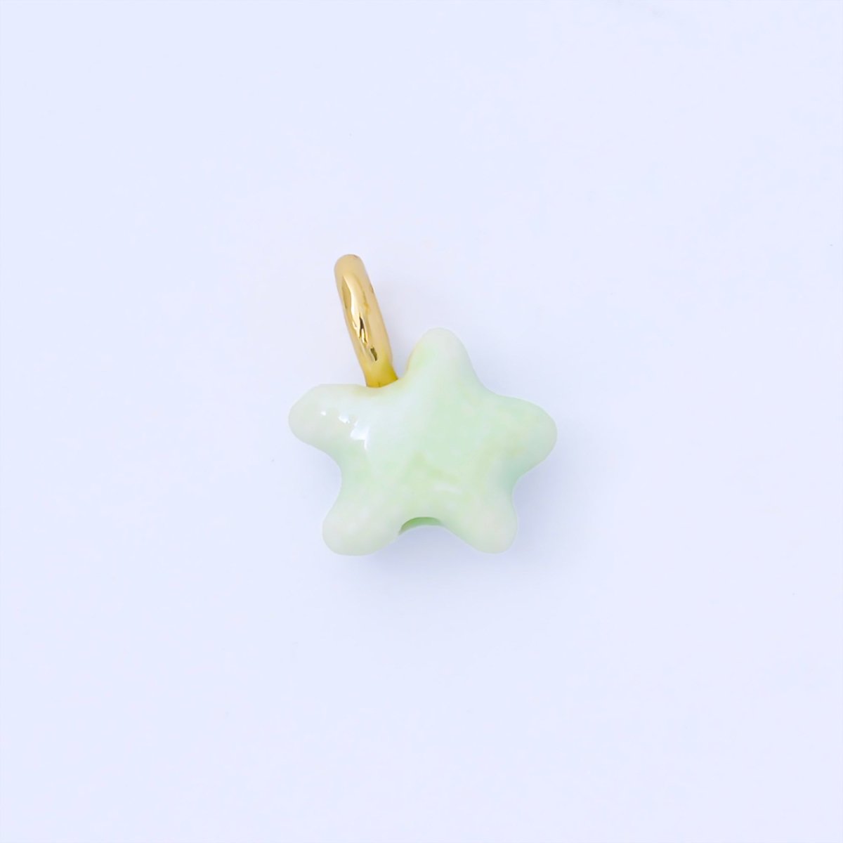 24K Gold Filled 15mm Handmade Ceramic Celestial Star Drop Charm | AF1532 - AF1539 - DLUXCA