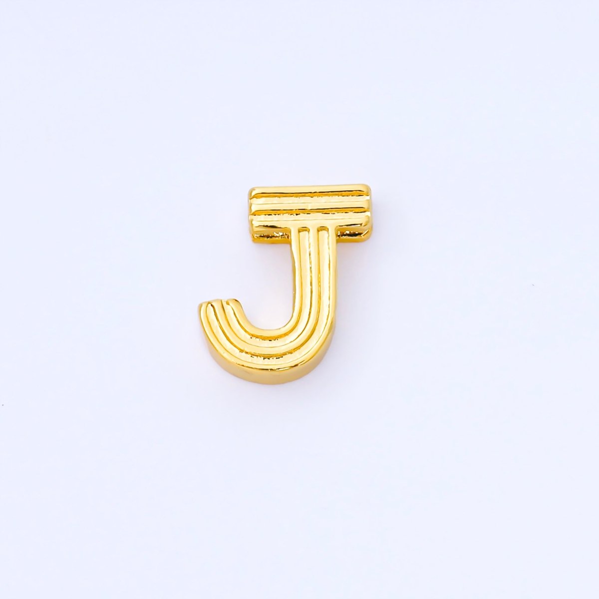 24K Gold Filled 15mm Initial Letter Alphabet Groovy Initial Spacer Bead | AF066 - AF078 - DLUXCA