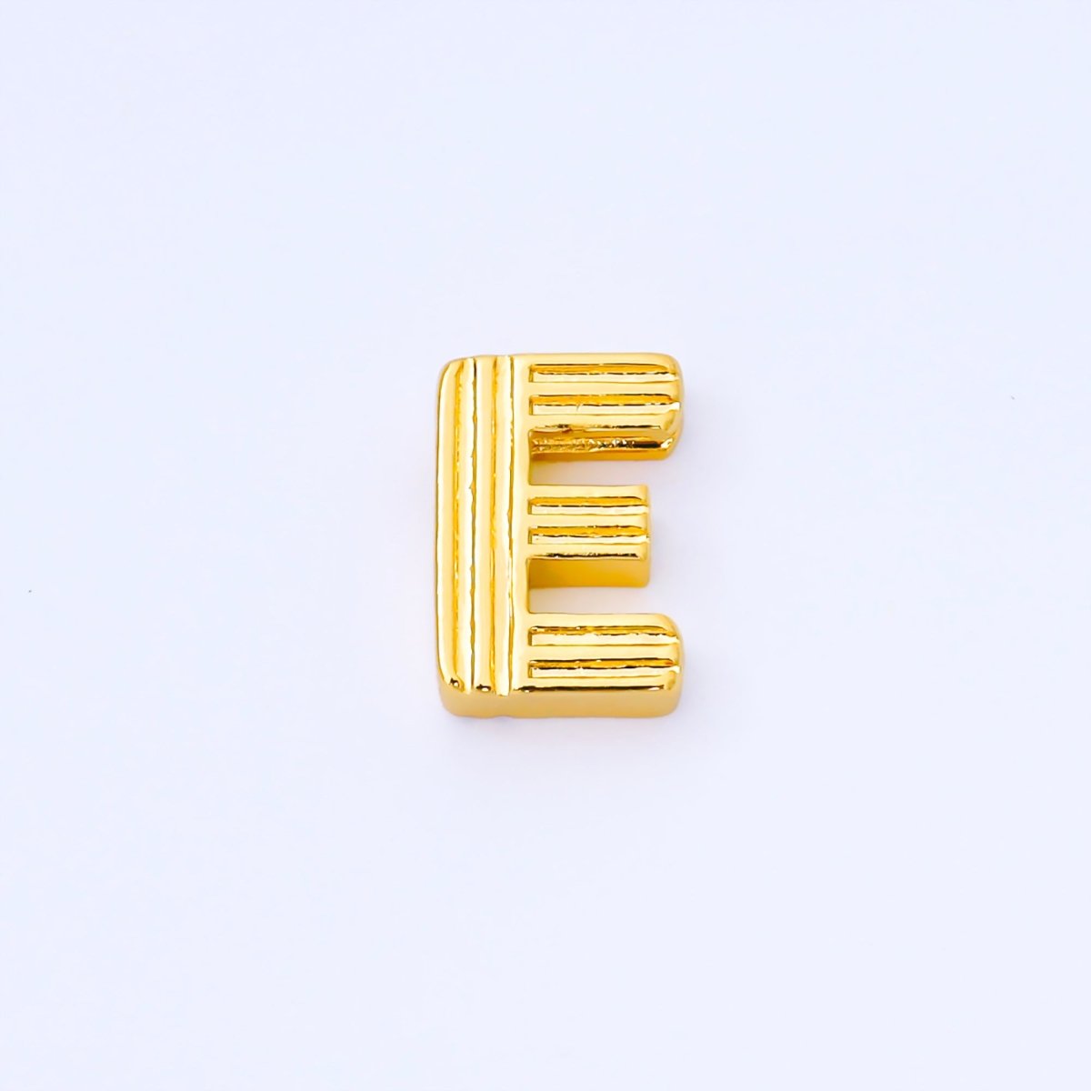 24K Gold Filled 15mm Initial Letter Alphabet Groovy Initial Spacer Bead | AF066 - AF078 - DLUXCA