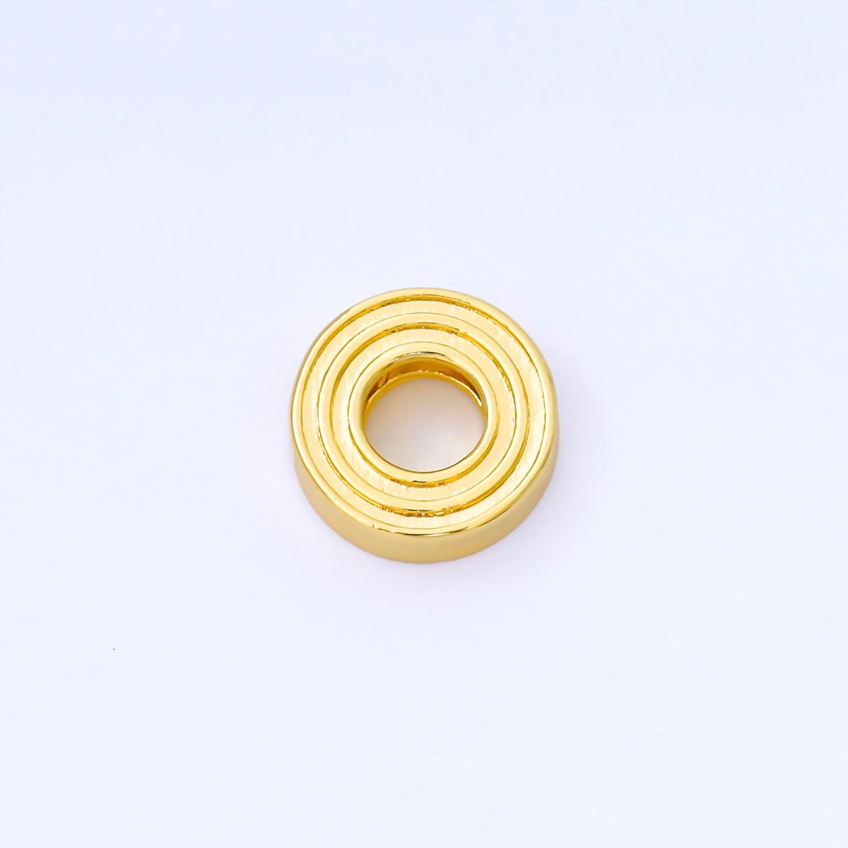 24K Gold Filled 15mm Initial Letter Alphabet Groovy Initial Spacer Bead | AF066 - AF078 - DLUXCA