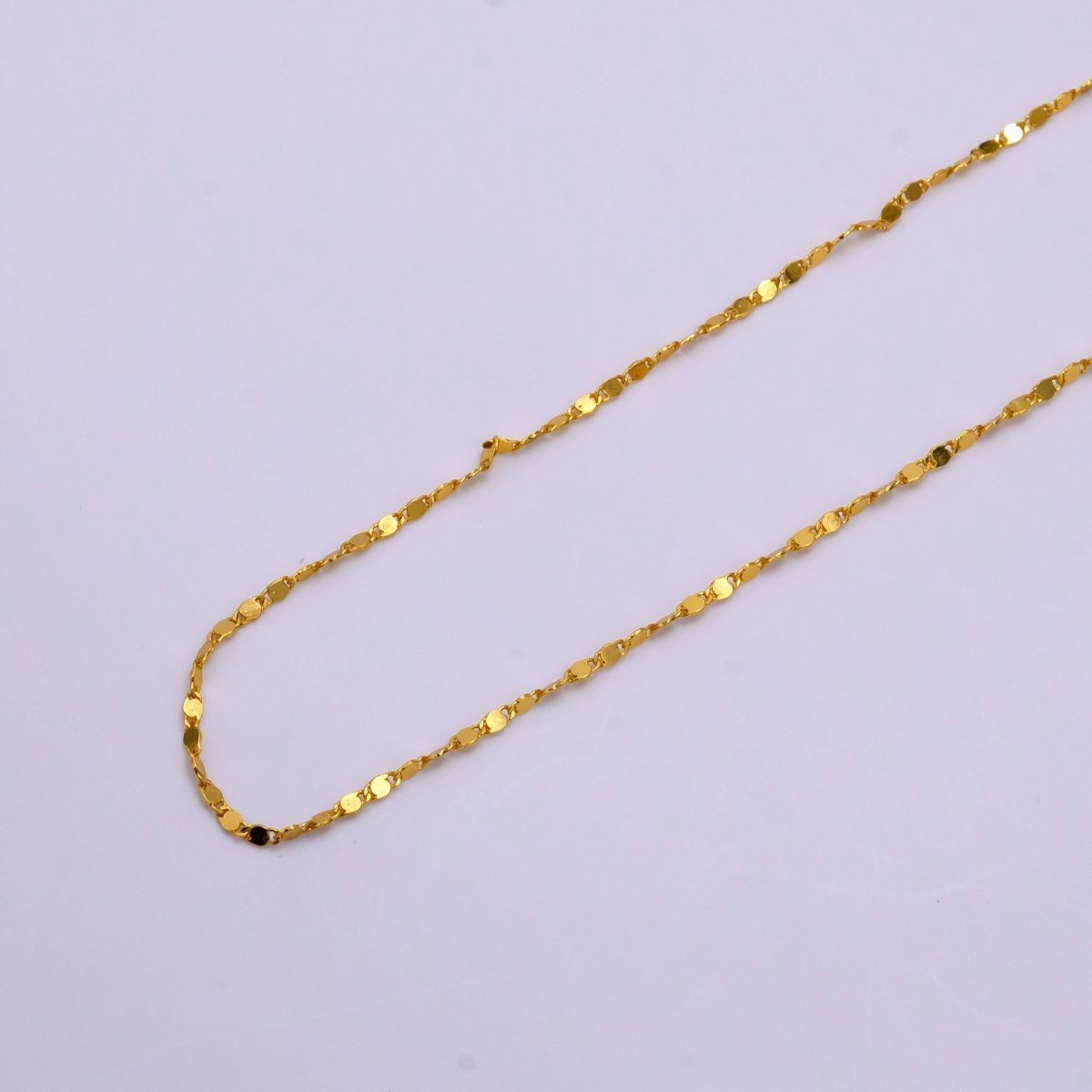 24K Gold Filled 1.5mm Mariner Scroll Link Minimalist 24 Inch Layering Necklace | WA - 2322 Clearance Pricing - DLUXCA