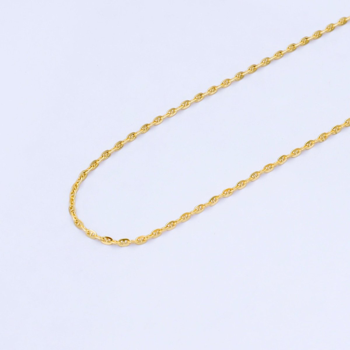 24K Gold Filled 1.5mm Minimalist Mariner Anchor Unfinished Chain by Yard | Roll - 2001 - DLUXCA