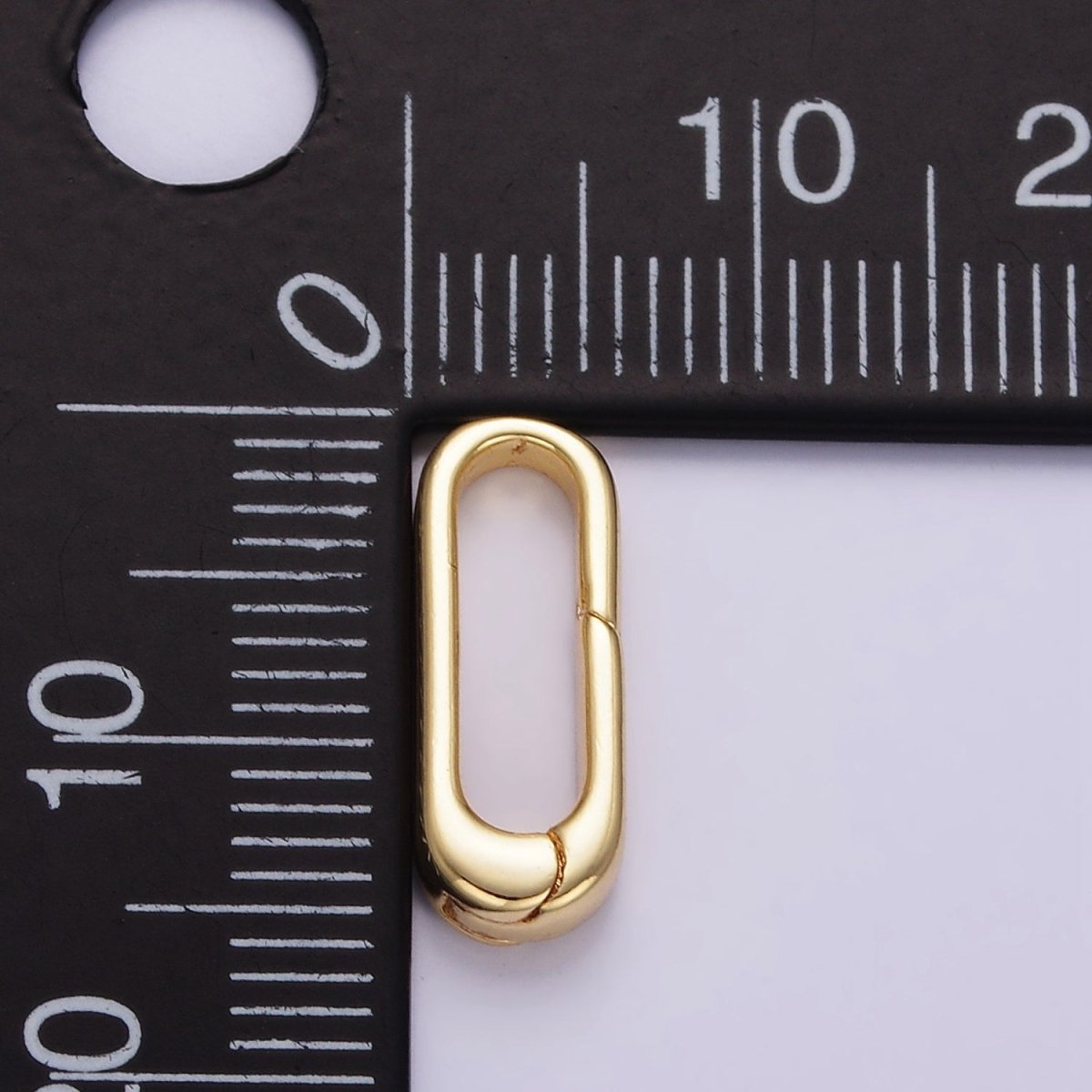 24K Gold Filled 15mm Oblong Push Spring Gate Findings in Gold & Silver | Z804 - DLUXCA