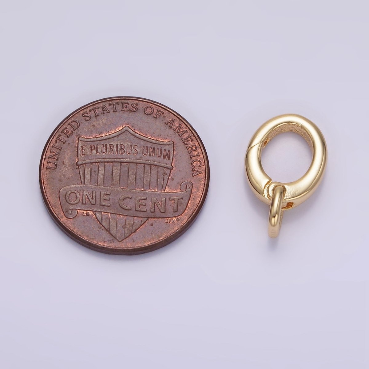 24K Gold Filled 15mm Oval Push Gate Enhancer Findings in Gold & Silver | Z808 - DLUXCA