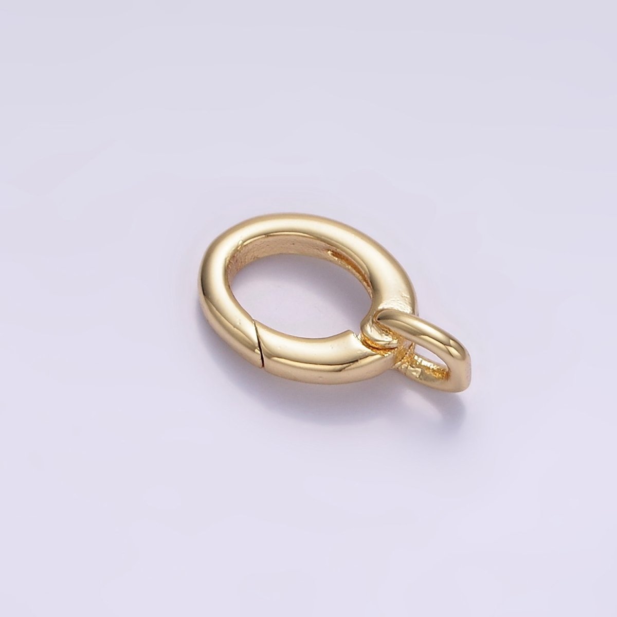 24K Gold Filled 15mm Oval Push Gate Enhancer Findings in Gold & Silver | Z808 - DLUXCA