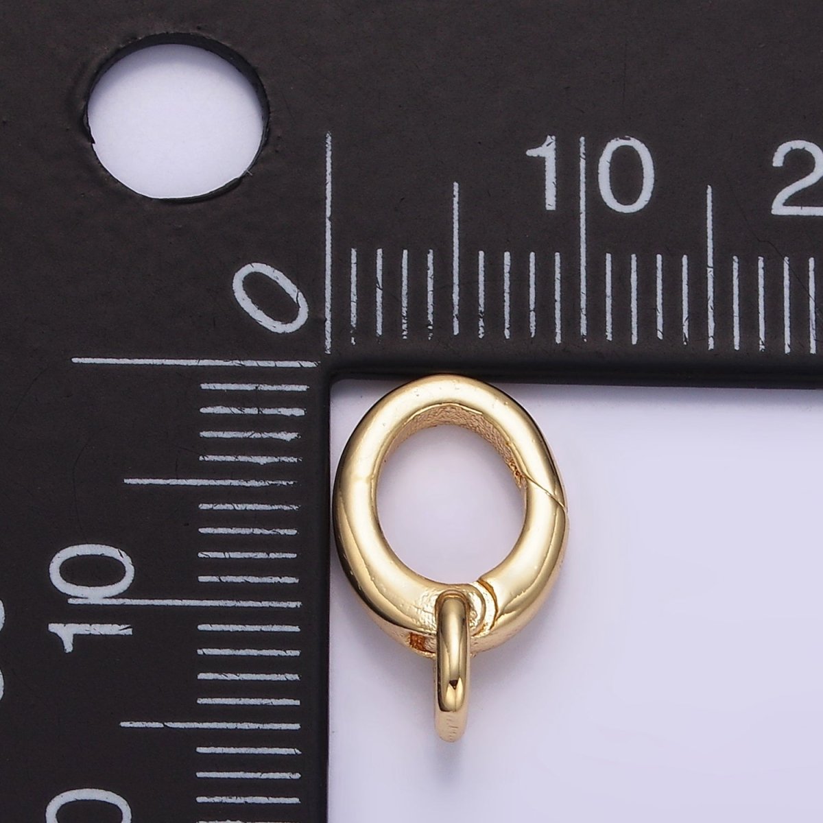 24K Gold Filled 15mm Oval Push Gate Enhancer Findings in Gold & Silver | Z808 - DLUXCA