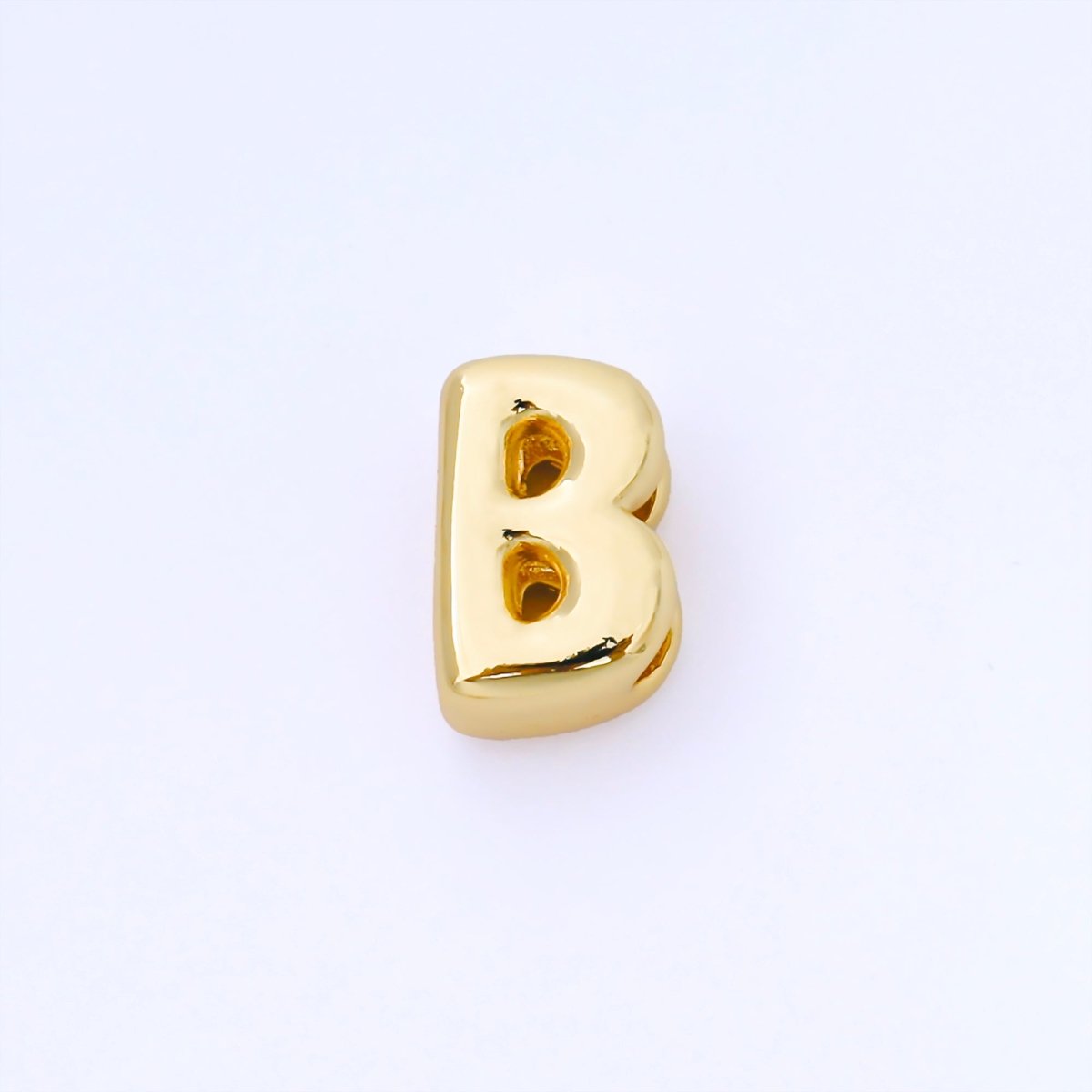 24K Gold Filled 15mm Personalized Chubby Bubble Initial Letter Alphabet Bead | AF079 - AF091 - DLUXCA