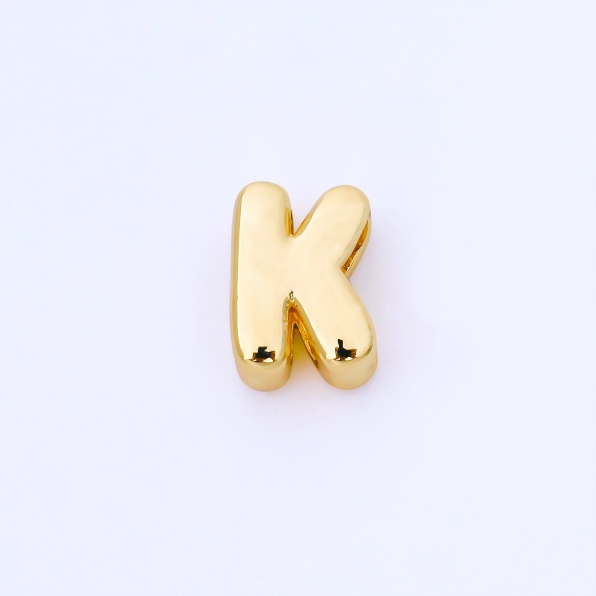 24K Gold Filled 15mm Personalized Chubby Bubble Initial Letter Alphabet Bead | AF079 - AF091 - DLUXCA