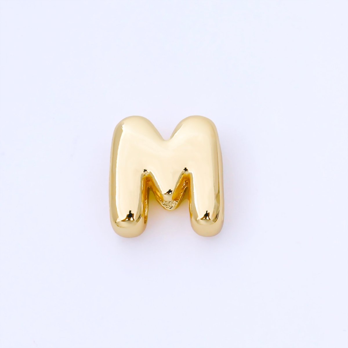 24K Gold Filled 15mm Personalized Chubby Bubble Initial Letter Alphabet Bead | AF079 - AF091 - DLUXCA