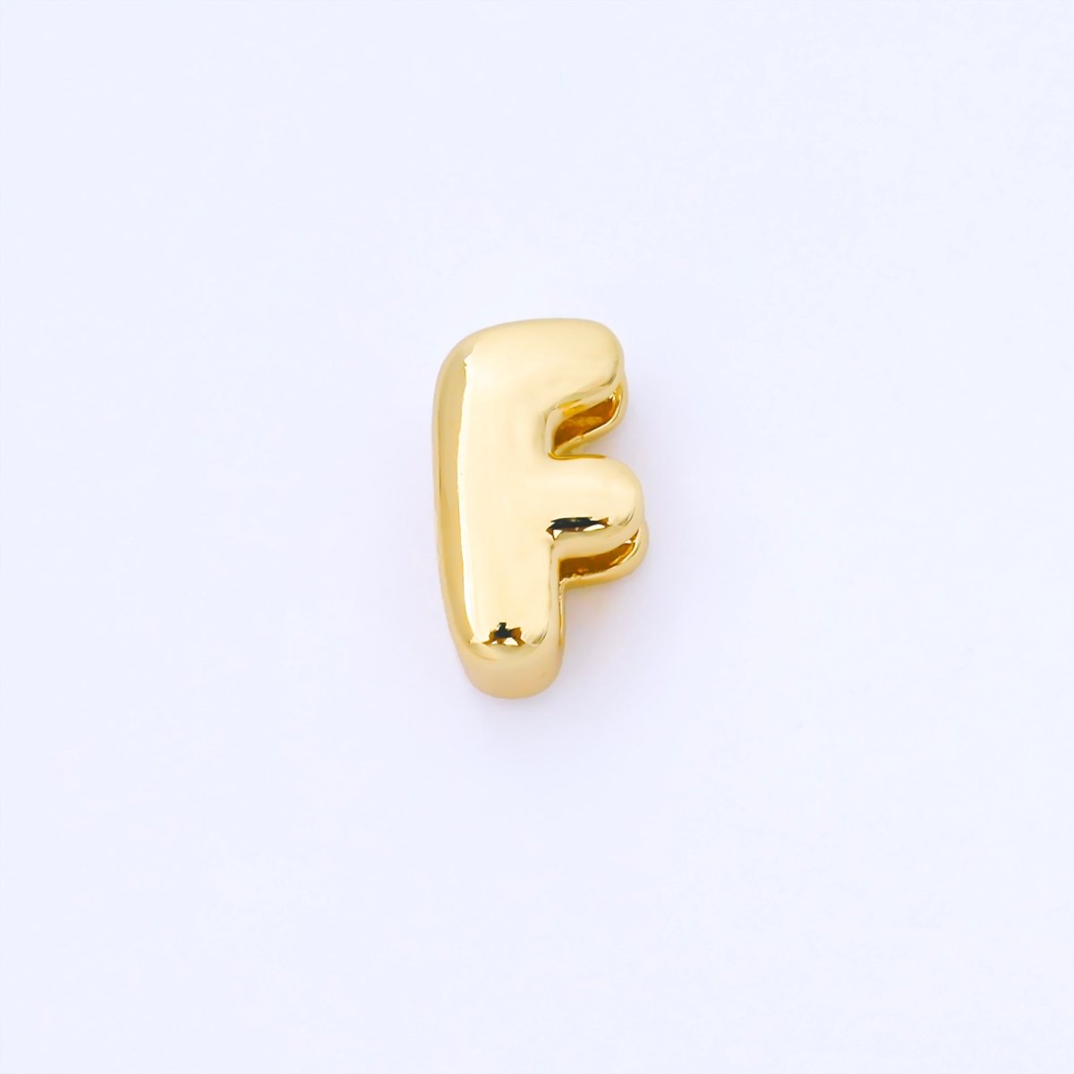 24K Gold Filled 15mm Personalized Chubby Bubble Initial Letter Alphabet Bead | AF079 - AF091 - DLUXCA