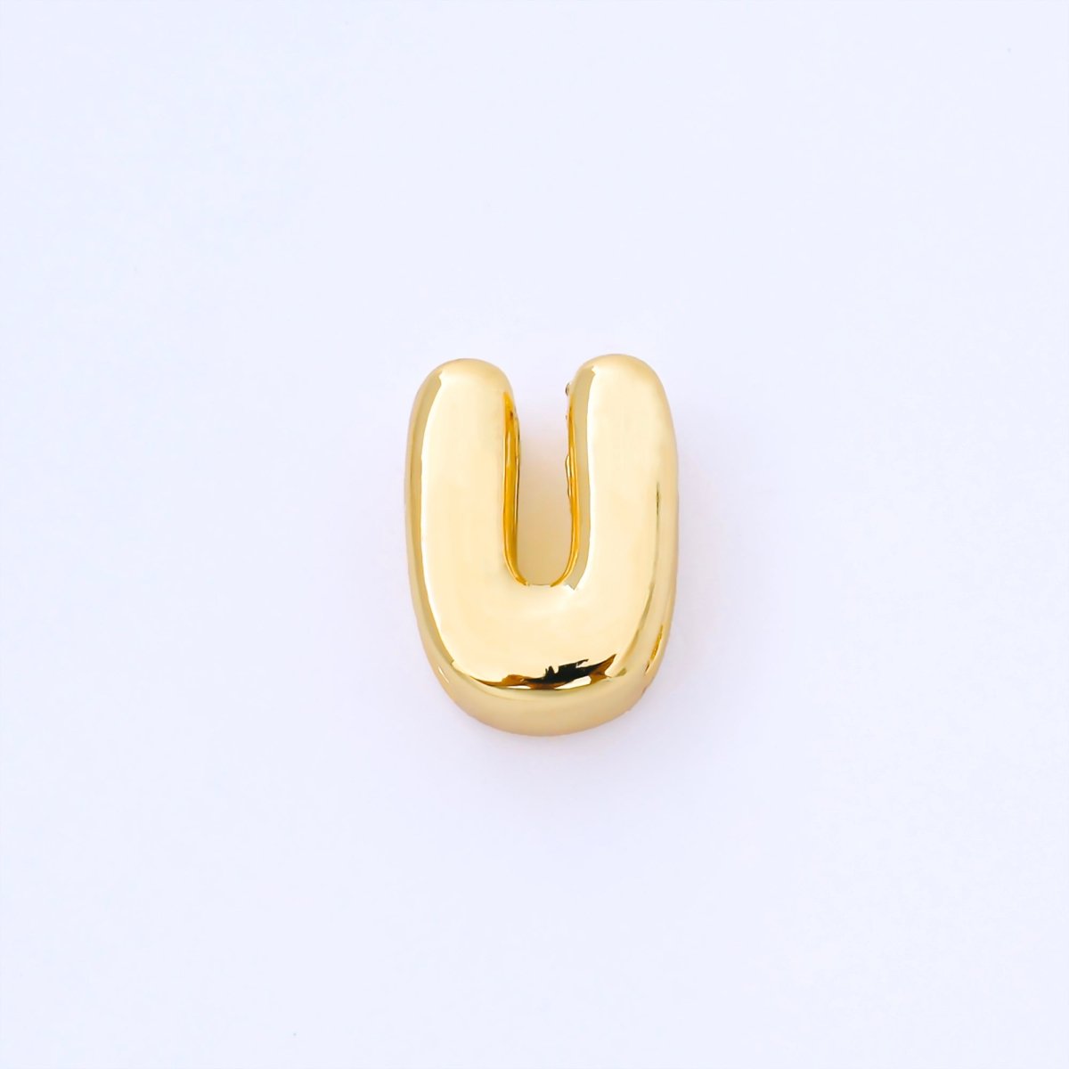 24K Gold Filled 15mm Personalized Chubby Bubble Initial Letter Alphabet Bead | AF079 - AF091 - DLUXCA