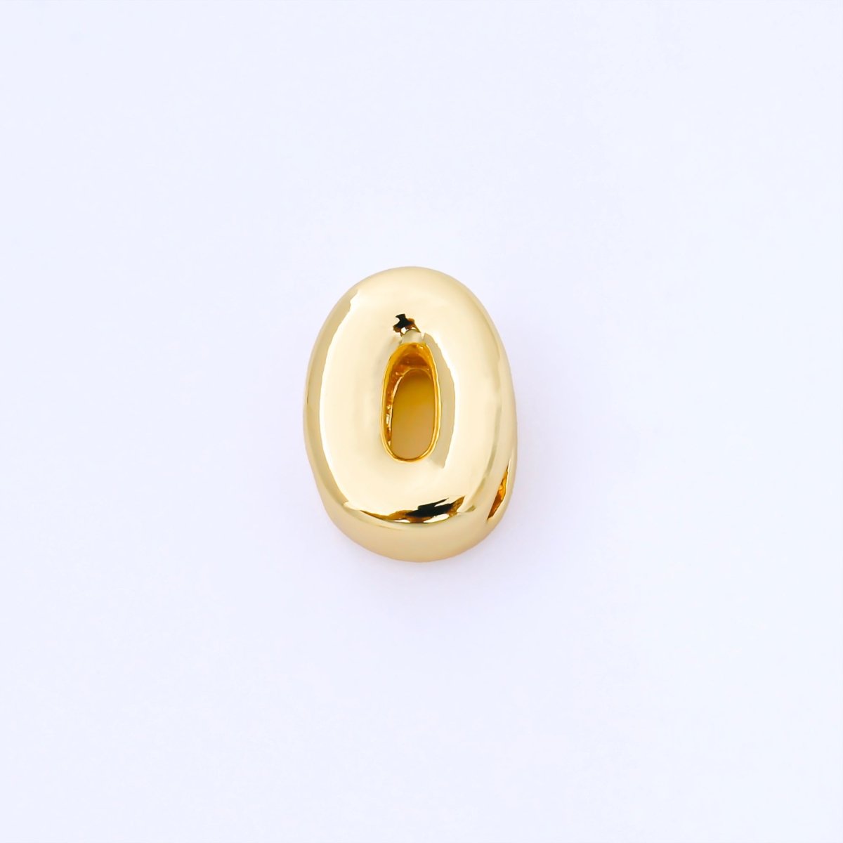 24K Gold Filled 15mm Personalized Chubby Bubble Initial Letter Alphabet Bead | AF079 - AF091 - DLUXCA