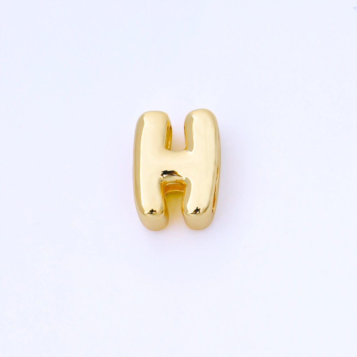 24K Gold Filled 15mm Personalized Chubby Bubble Initial Letter Alphabet Bead | AF079 - AF091 - DLUXCA