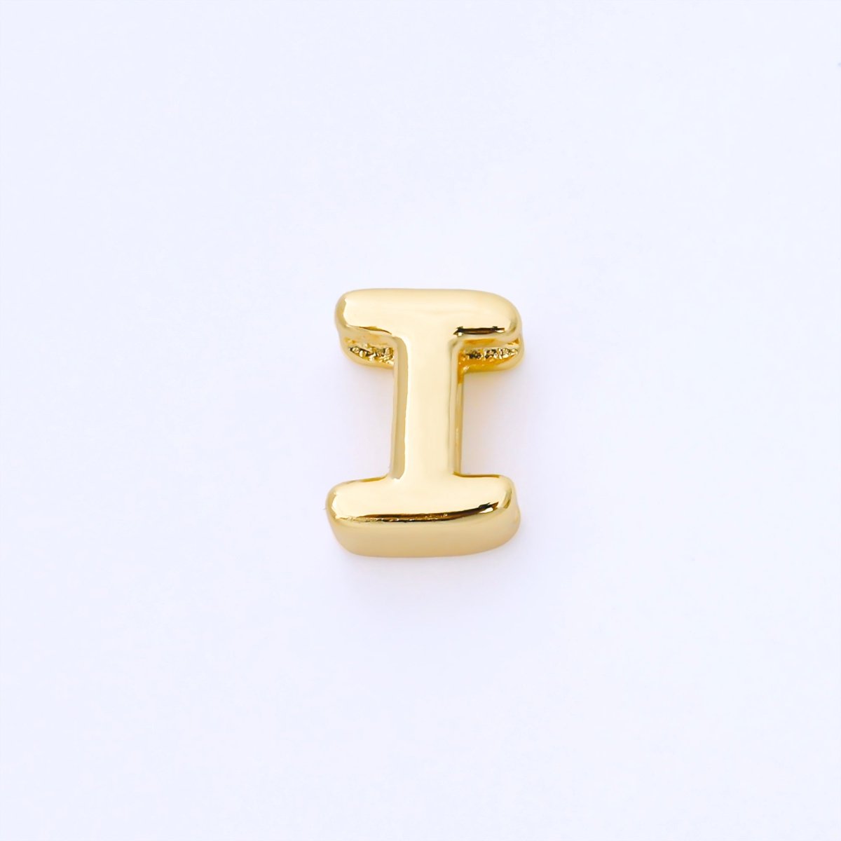 24K Gold Filled 15mm Personalized Chubby Bubble Initial Letter Alphabet Bead | AF079 - AF091 - DLUXCA