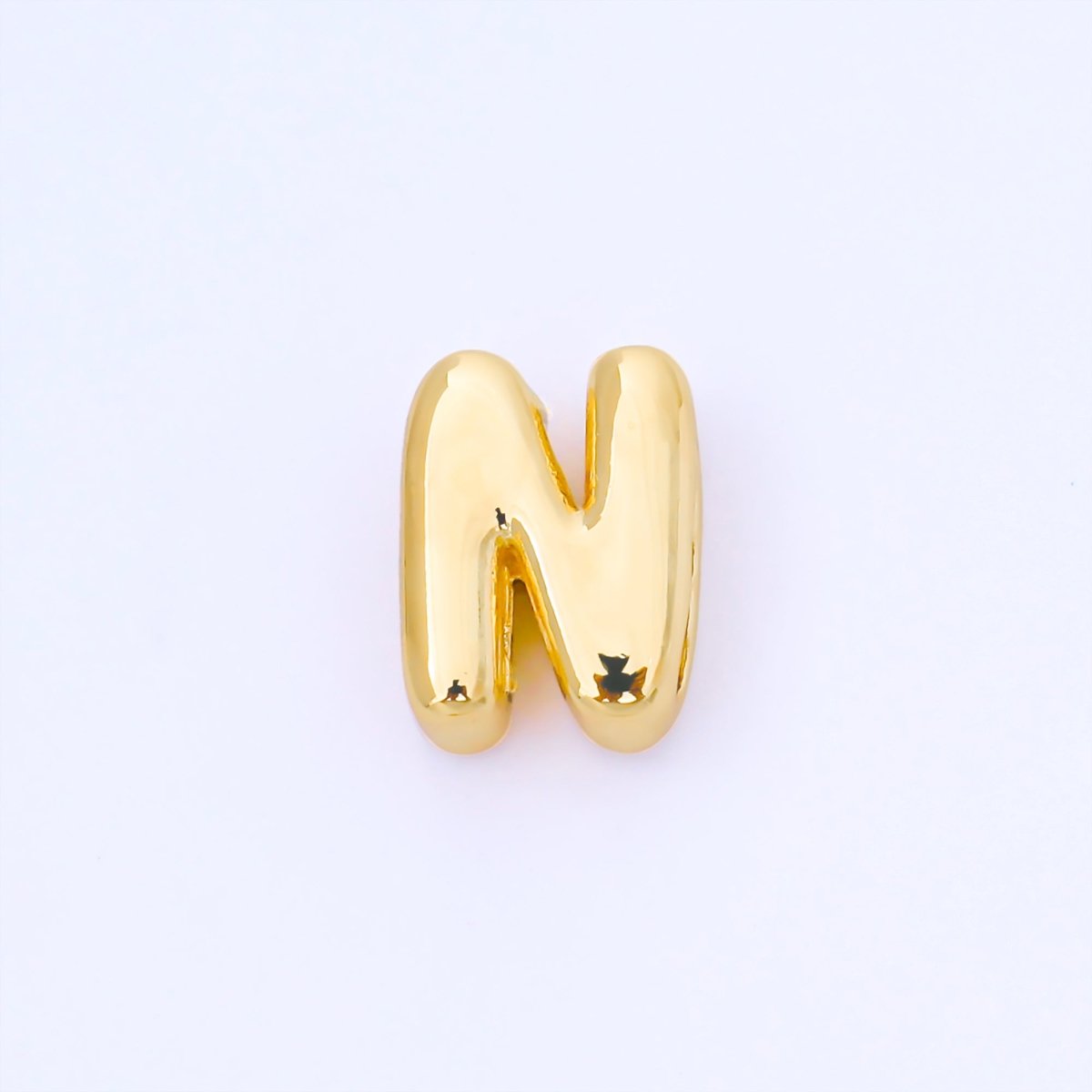 24K Gold Filled 15mm Personalized Chubby Bubble Initial Letter Alphabet Bead | AF079 - AF091 - DLUXCA
