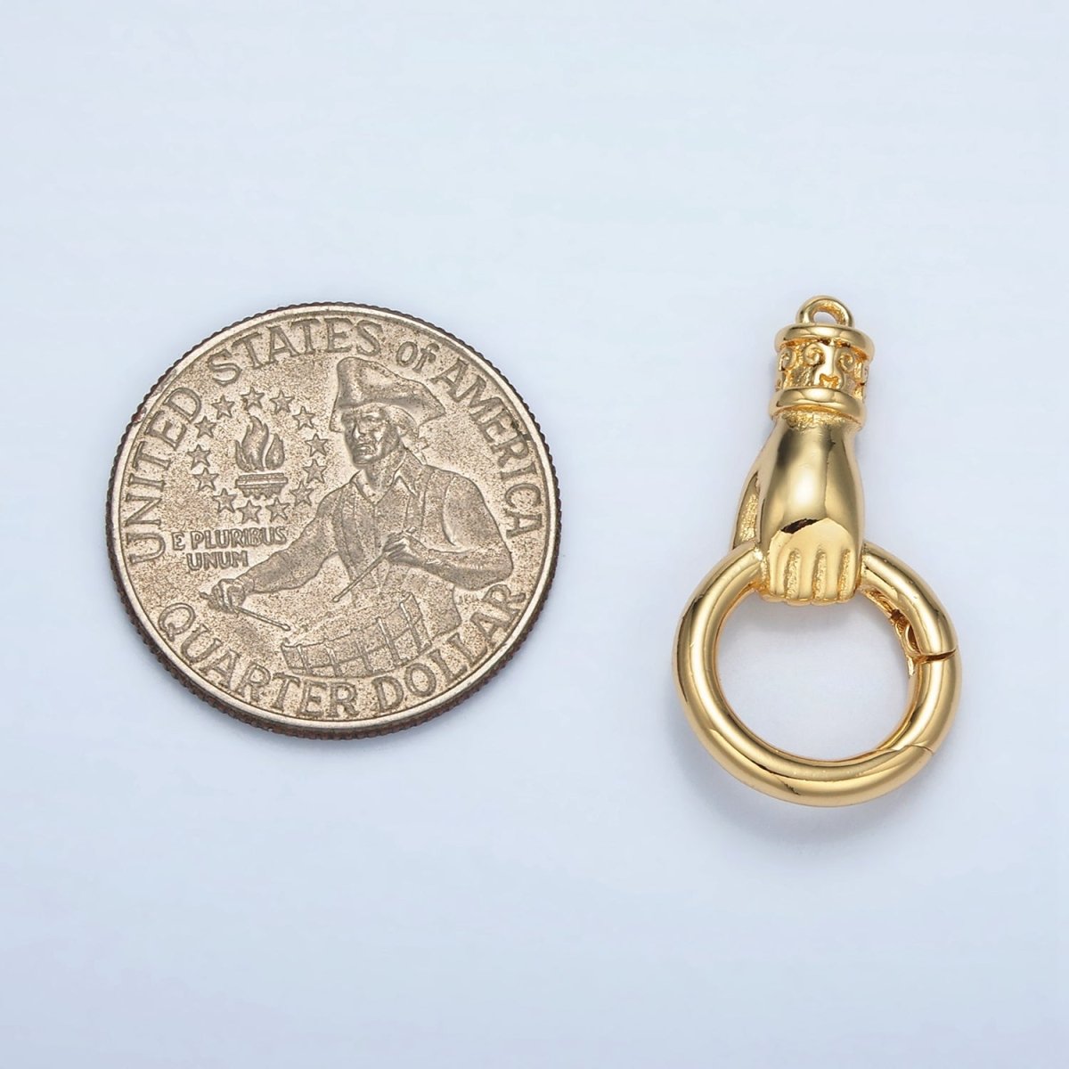 24K Gold Filled 15mm Push Gate Hand Fist Gesture Findings | Z875 - DLUXCA