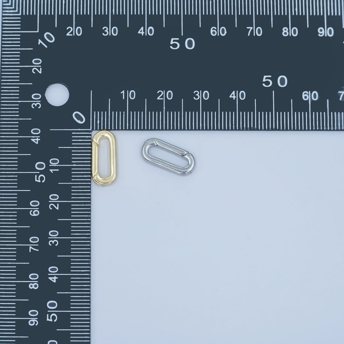 24K Gold Filled 15mm Push Gate Oblong Finding in Gold & Silver | Z1096 - DLUXCA