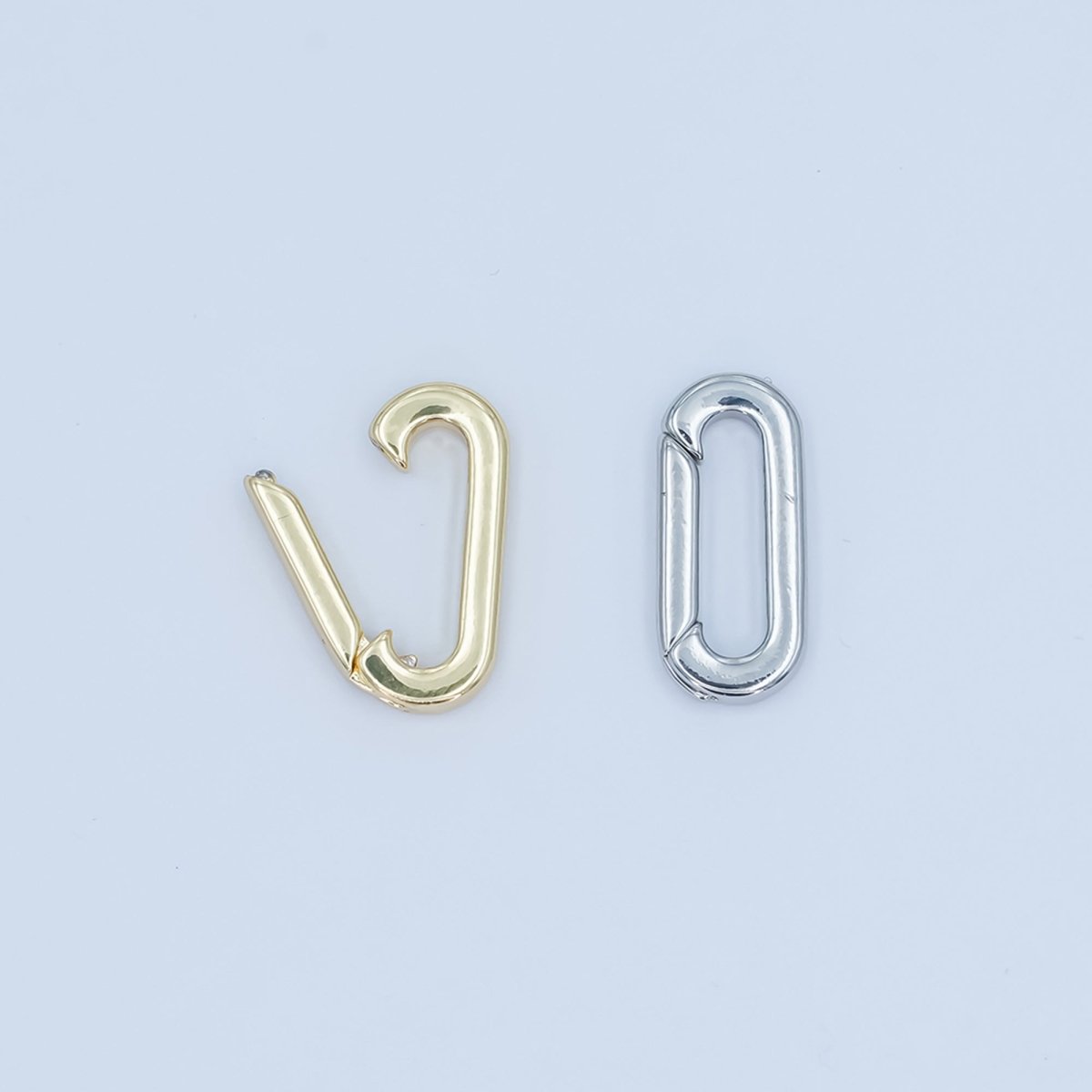 24K Gold Filled 15mm Push Gate Oblong Finding in Gold & Silver | Z1096 - DLUXCA