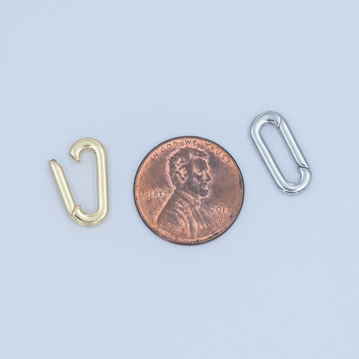 24K Gold Filled 15mm Push Gate Oblong Finding in Gold & Silver | Z1096 - DLUXCA