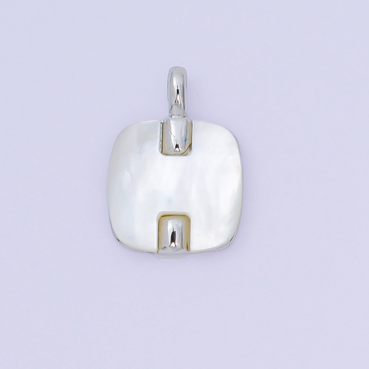 24K Gold Filled 15mm square Shell Pearl Charm Minimalist Jewelry in Gold & Silver | AA - 1583 - DLUXCA