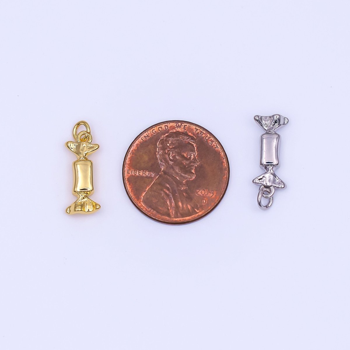 24K Gold Filled 15mm Sweet Candy Bar Charm in Gold & Silver | AF494 - DLUXCA