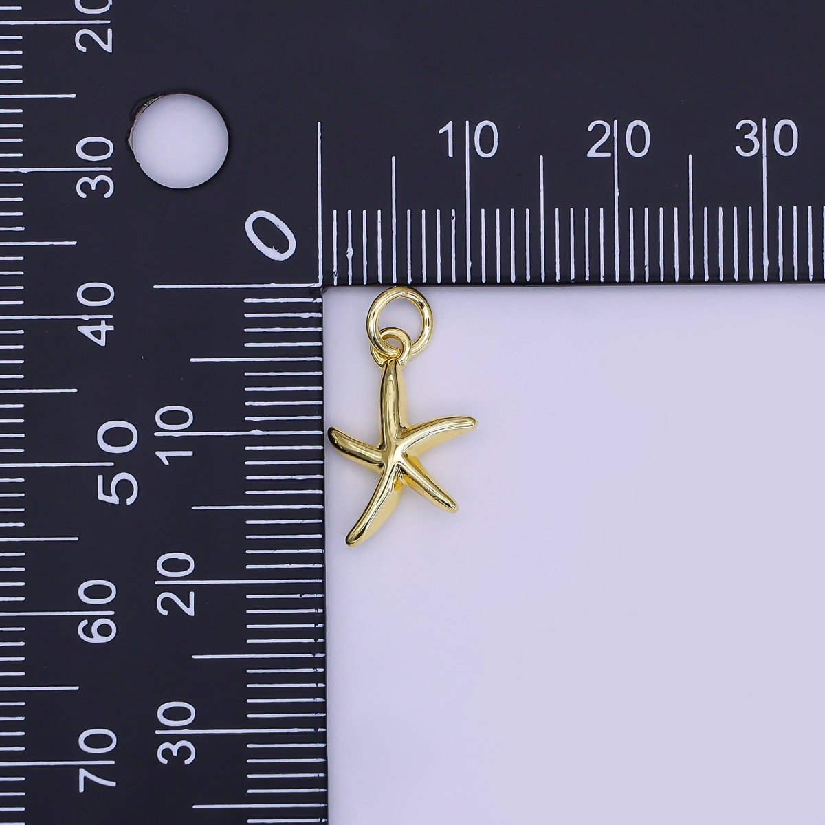 24K Gold Filled 15mm Twinkle Seastar Starfish Charm | AJ314 - DLUXCA