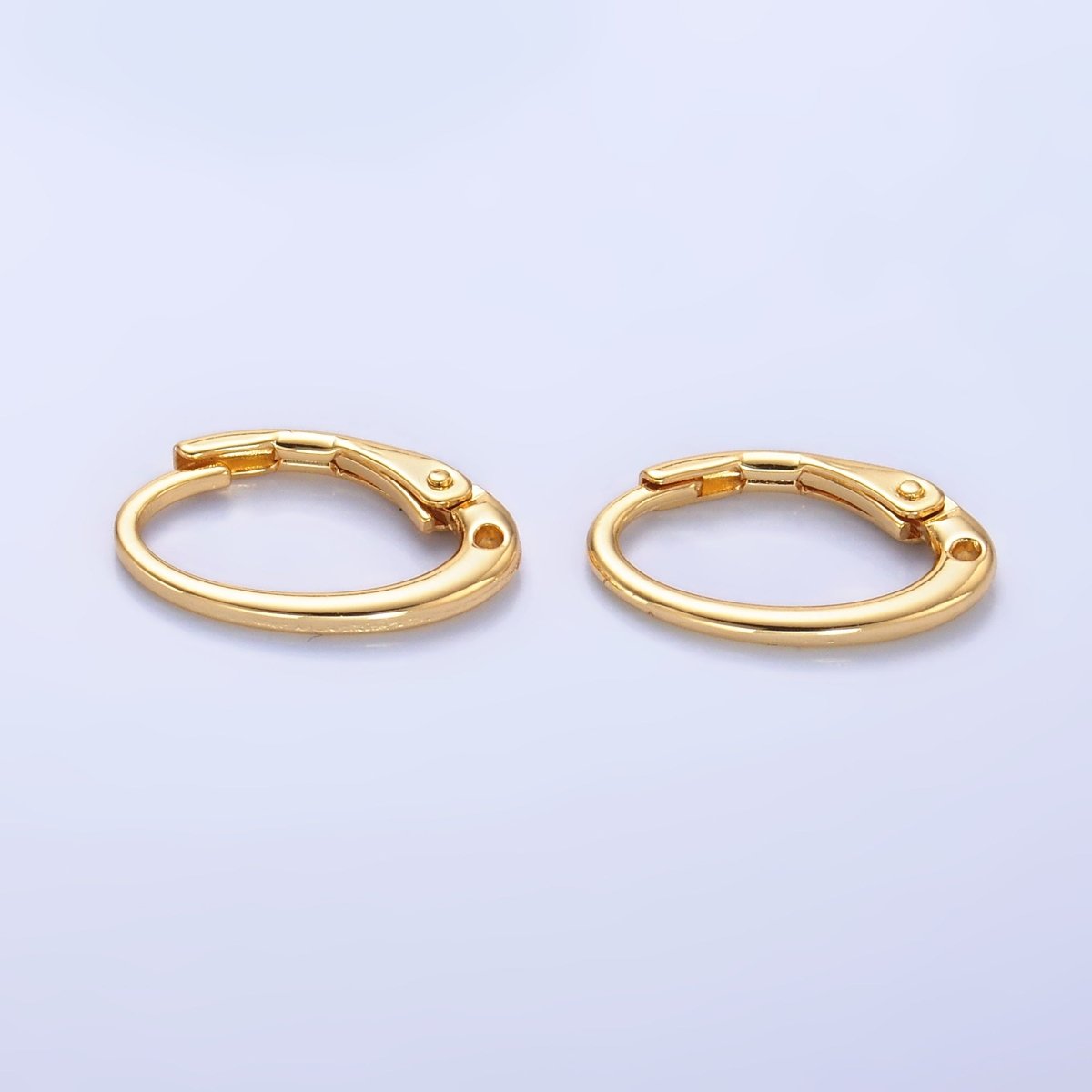 24K Gold Filled 15mm Vintage Minimalist Huggie Earrings Findings in Gold & Silver | Z1089 - DLUXCA