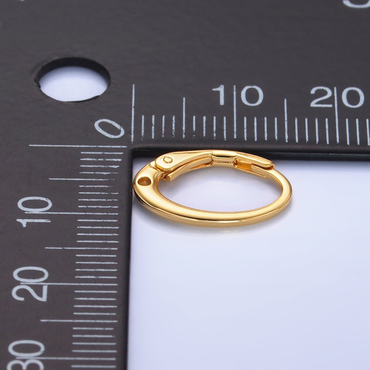 24K Gold Filled 15mm Vintage Minimalist Huggie Earrings Findings in Gold & Silver | Z1089 - DLUXCA