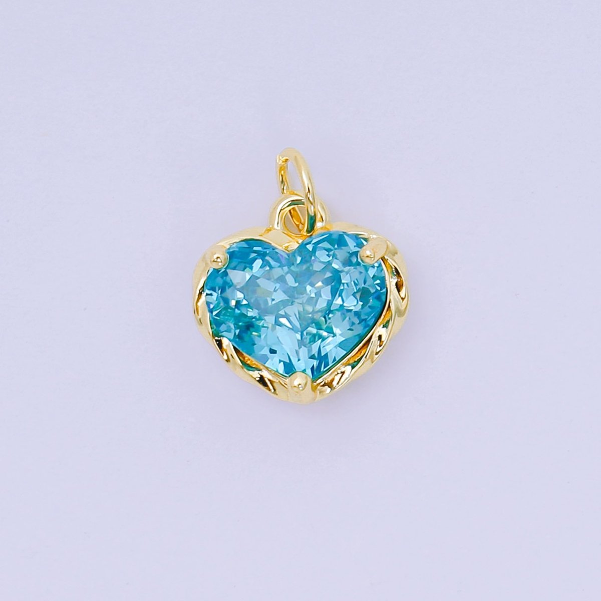 24K Gold Filled 16.9mm Heart - Shaped CZ Full of Heart Charm | AC - 1568 - AC - 1574 - DLUXCA